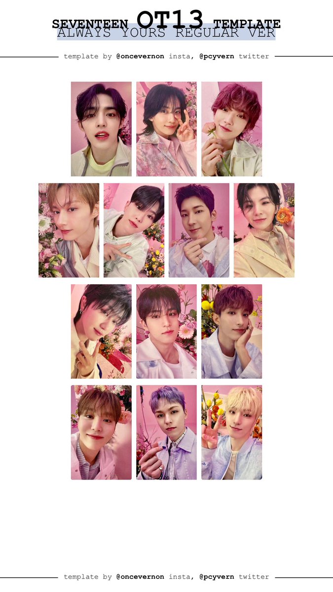 seventeen always yours ot13 photocard template with all versions