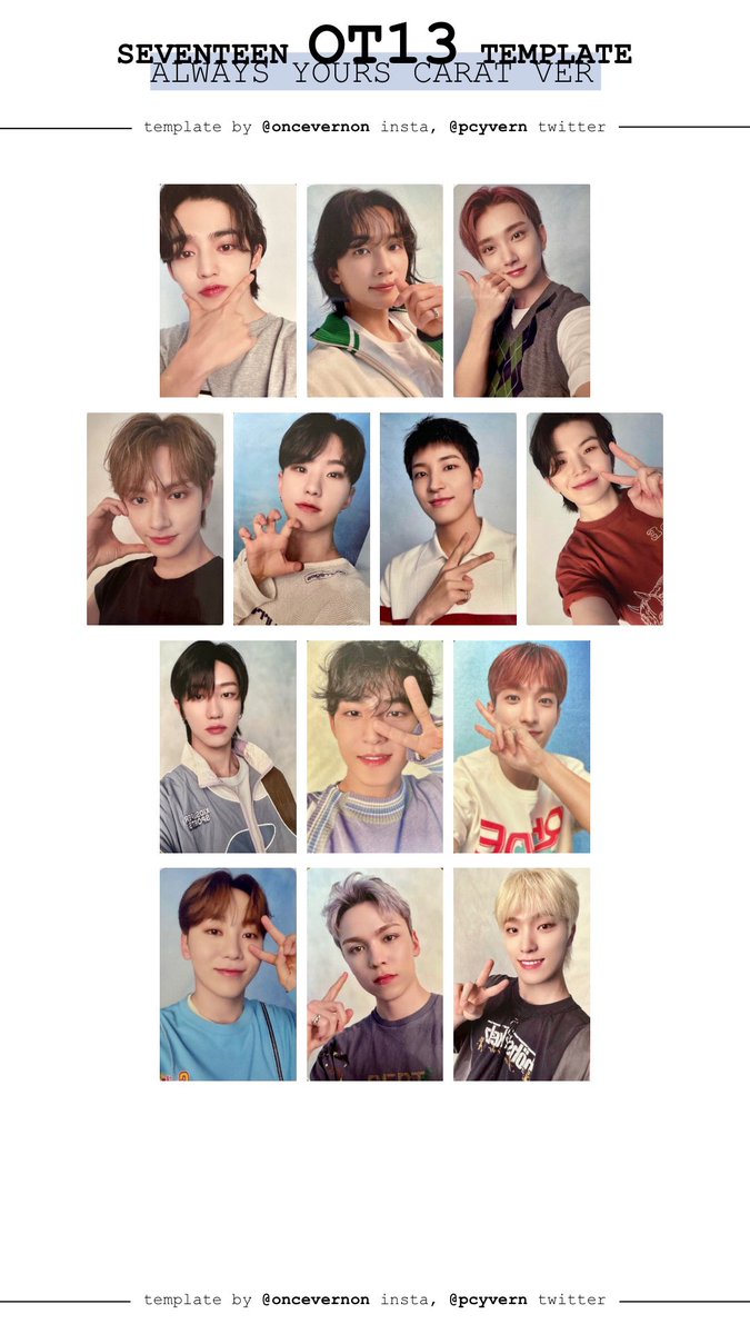 seventeen always yours ot13 photocard template with all versions