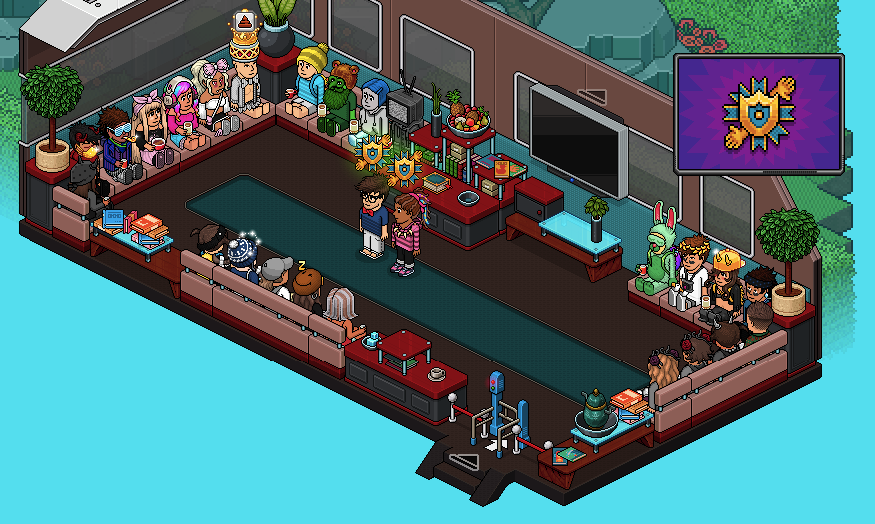 ZarekHabbo's tweet photo. Thanks for joining today on the @Habbo Ambassador Infobus! We had a refresher on the Habbo Way which is like a code of conduct & guide to how to act in Habbo!
Do... Chat, Create, Help, Trade, Play & Host Games and Make Friends!
#Habbo #TheHabboWay #Infobus #HabboAmbs https://t.co/thHu6fbSdf