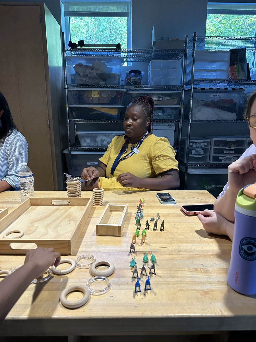 Preschool faculty ended the day in professional learning and play- loose parts provocations! #loosepartsplay #themvschool #impactready #preschool