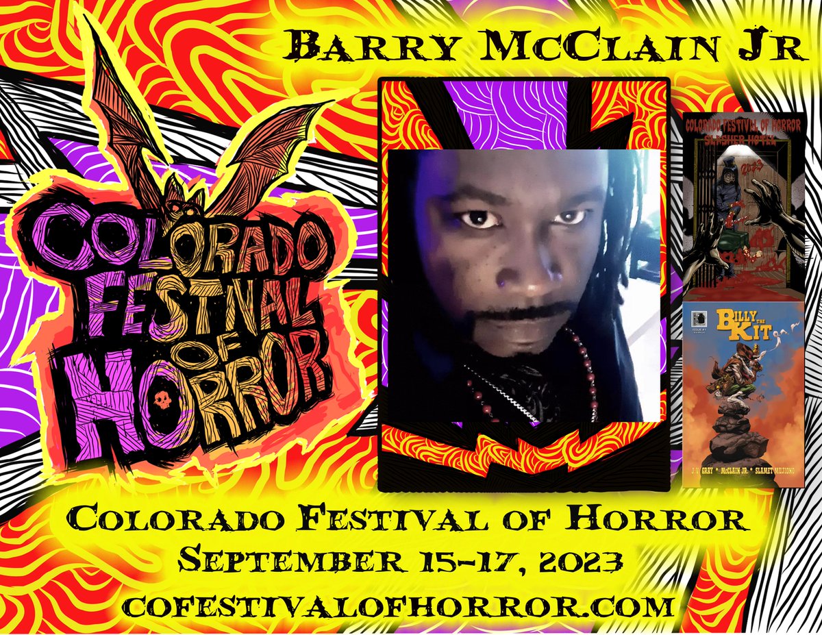 cofestofhorror's tweet photo. 😱 COFOH BADGE ARTIST ANNOUNCEMENT 😱
We are thrilled to announce #COFOH Badge Artist Barry McClain Jr.! His freaky art graces our collectible 3-Day Weekend badges. You can find @barry_mcclain in the #DeathDealersRoom to get your badge signed & pick up a print or comic or two! https://t.co/P1tYLl7kVH