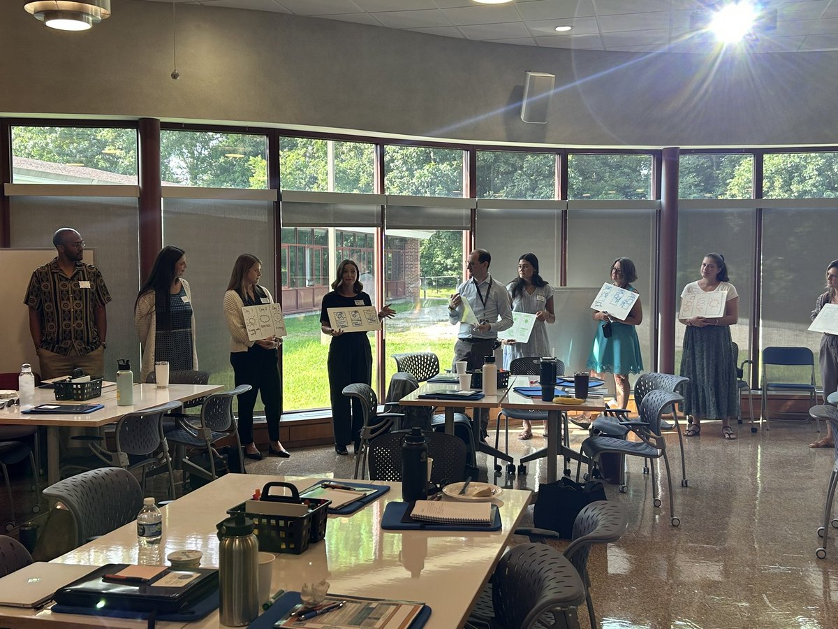 DrAPease's tweet photo. Lots of laughs with this new teacher icebreaker. “Draw your educational experience as a three day weather forecast!” #wearechappaqua #chappdteam https://t.co/EDoxL6LAeb