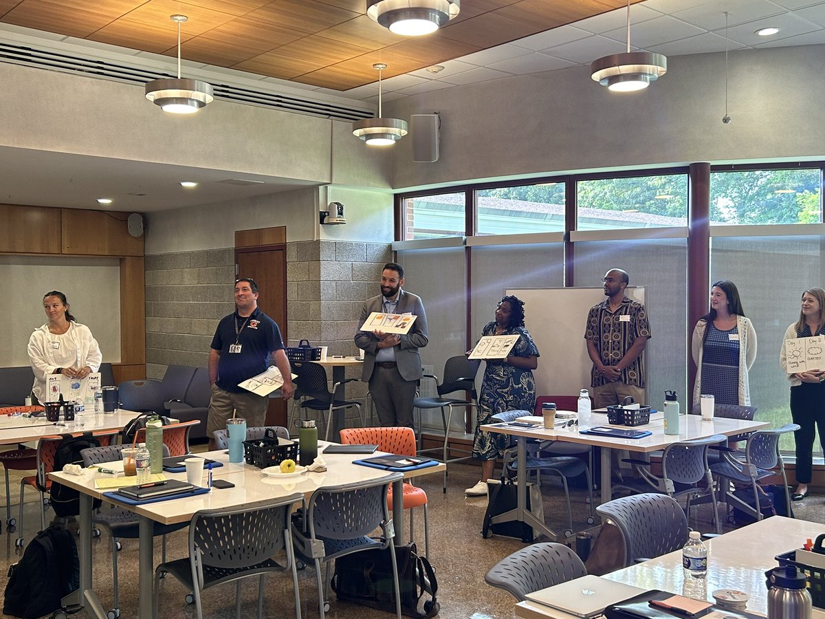 DrAPease's tweet photo. Lots of laughs with this new teacher icebreaker. “Draw your educational experience as a three day weather forecast!” #wearechappaqua #chappdteam https://t.co/EDoxL6LAeb