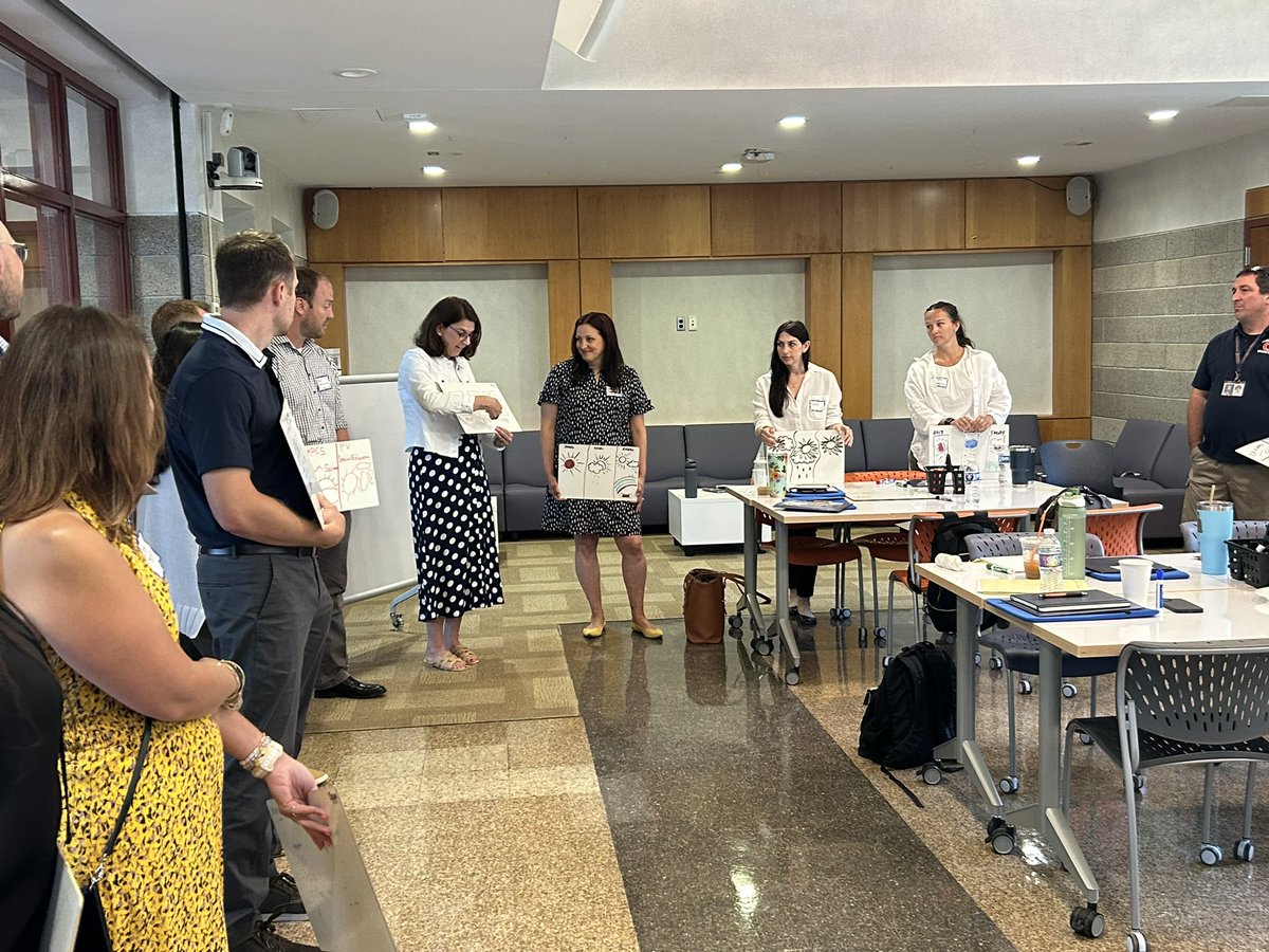 DrAPease's tweet photo. Lots of laughs with this new teacher icebreaker. “Draw your educational experience as a three day weather forecast!” #wearechappaqua #chappdteam https://t.co/EDoxL6LAeb