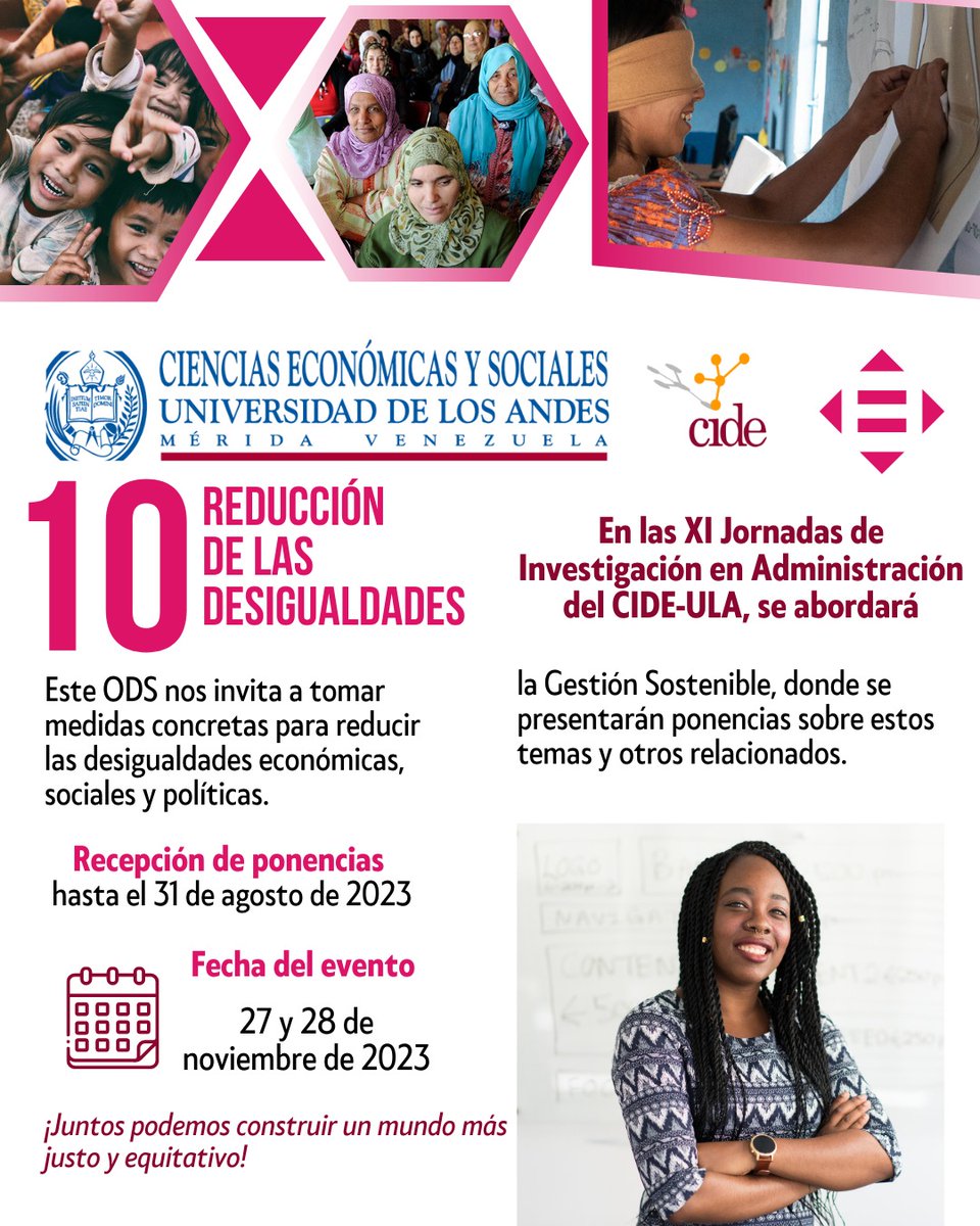 ¿Quieres contribuir al logro del #ODS 10: Reducción de las desigualdades?
Anímate a presentar tu ponencia en las XI #Jornadas de #Investigación en Administración del <a href="/cide_ula/">IIA-ULA</a>

🗓️ Recepción hasta el 31-08-2023

👉 Pautas en: drive.google.com/file/d/1lV9qGf…