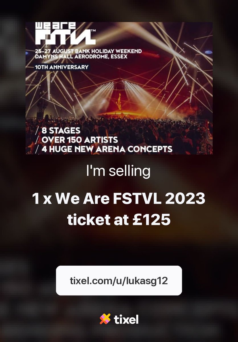 lokas's tweet image. We are FSTVL Weekend VIP ticket going cheap: tixel.com/u/lukasg12