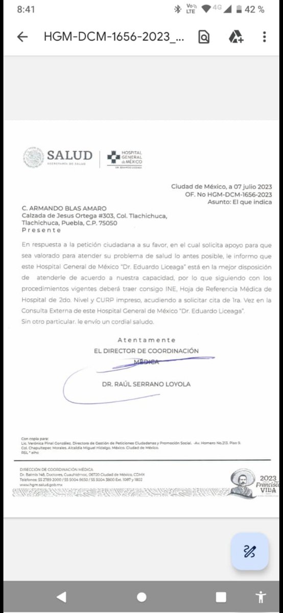 MarcusKanto's tweet photo. Estimados @NachoMierV @EmmanuelReyesC @SSalud_mx solicito su intervencion ya que he pedido durante meses una cita en oftamologia al @HGM_OD sin hacer caso a mi petición, me hicieron llegar esta respuesta y llevo 5 semanas diciéndoles que ya tengo carnet pero siguen sin apoyarme. https://t.co/e02xt5ezVN