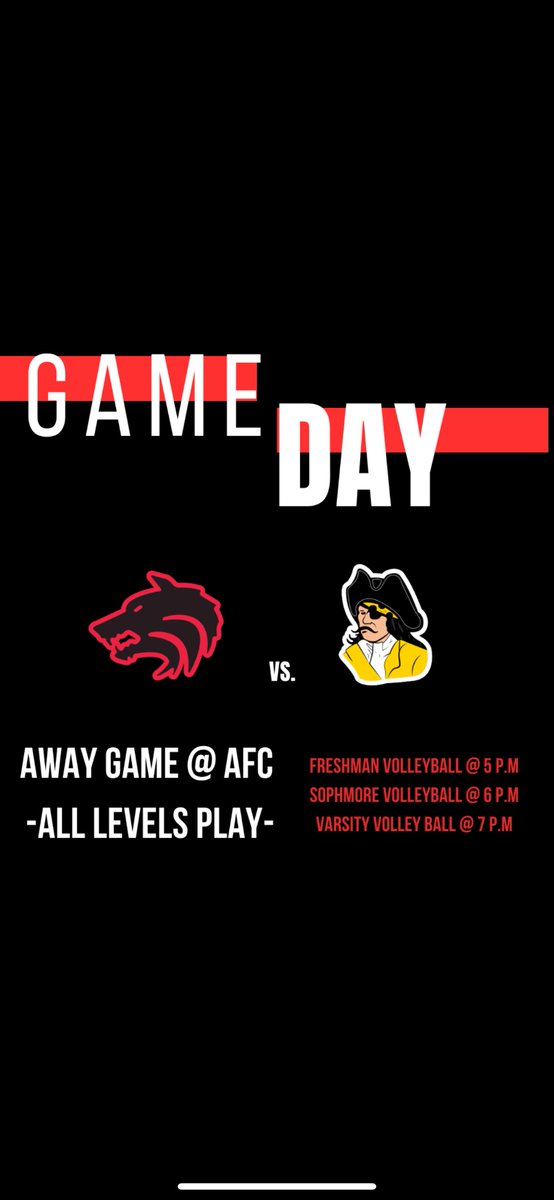 GAME DAY‼️ come support our volleyball teams as the take on AFC💪❌🏴‍☠️