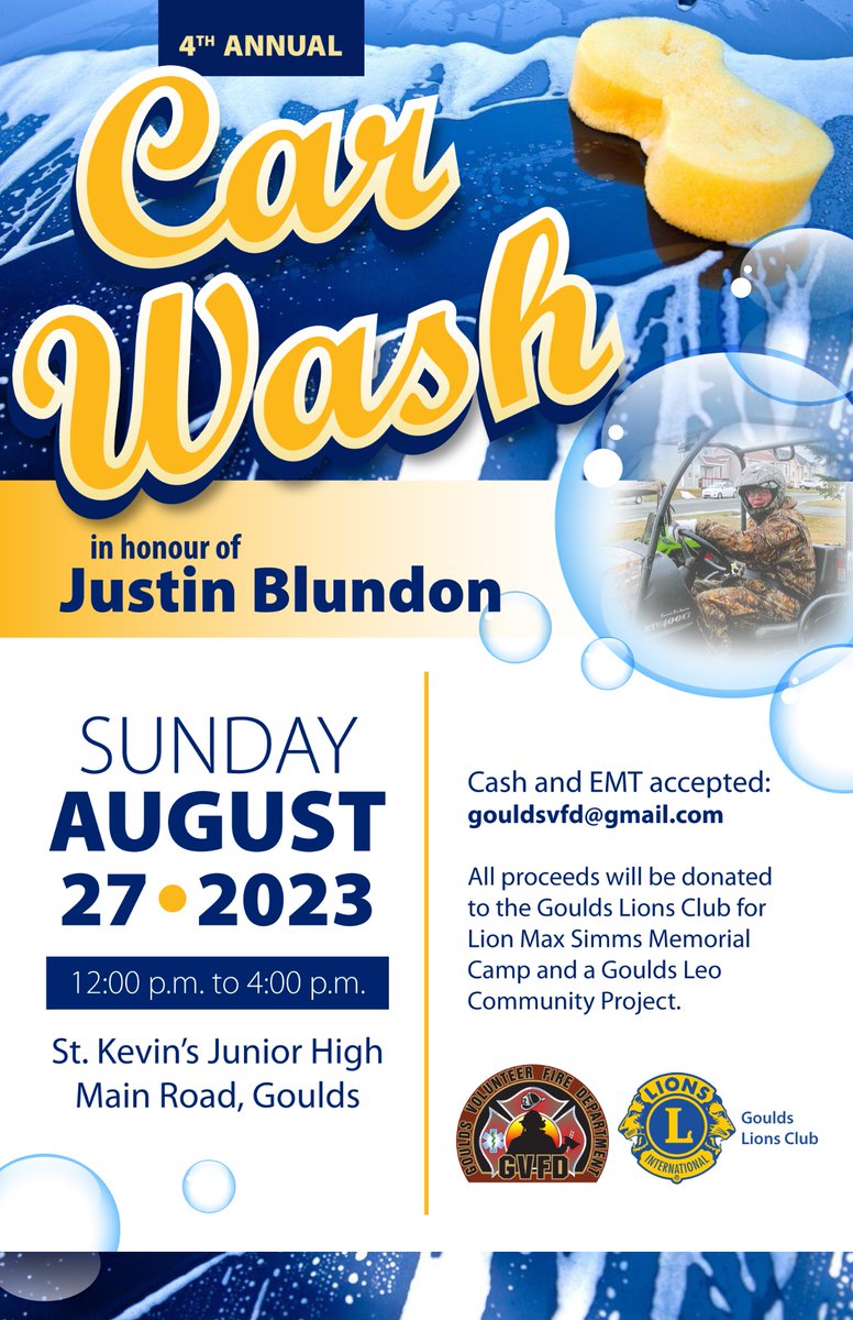 firedc1's tweet photo. Support the Goulds Lions Club &amp; Goulds Volunteer Fire Dept in their Annual Memorial Car Wash in memory of Justin Blundon this Sunday in da Goulds https://t.co/6pztASRCSQ
