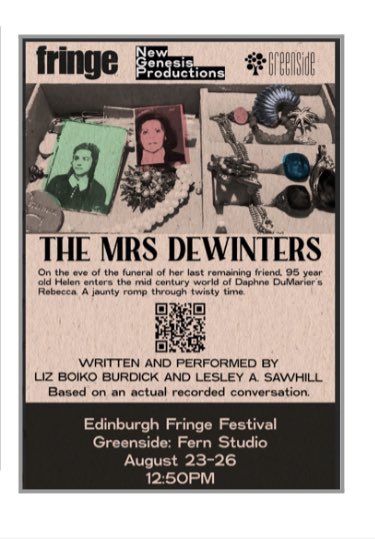 themrsdewinters's tweet photo. Dedicating @themrsdewinters to those who have dementia, their caregivers, and those who have passed away. Greenside Nic Sq Fern 12:50. #EdFringe2023 
#greensidegals
#dementiaspring https://t.co/VB8aQI7VTZ