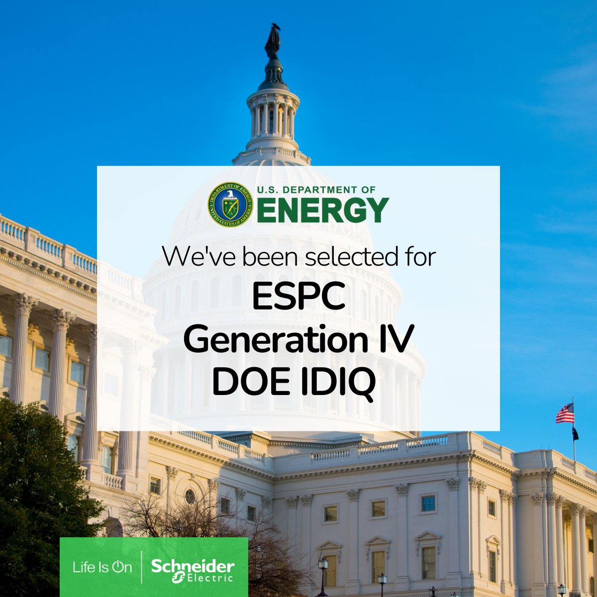 We are pleased to share, we have been selected for a spot on the <a href="/ENERGY/">U.S. Department of Energy</a> Generation IV DOE IDIQ. 🇺🇸