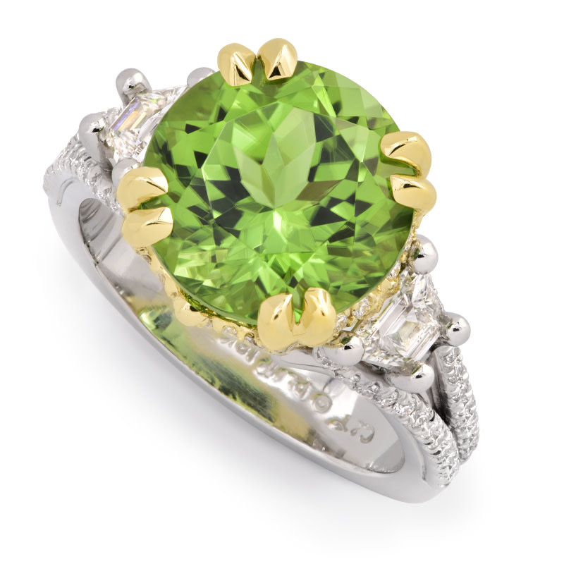This luscious green stone is a Peridot, which happens to be the birthstone for August. The ancient Egyptians mined peridot on the Red Sea island of Zabargad, the source for many large fine peridots in the world's museums. The Egyptian...
#augustbirthstone #peridot #CoffinandTrout