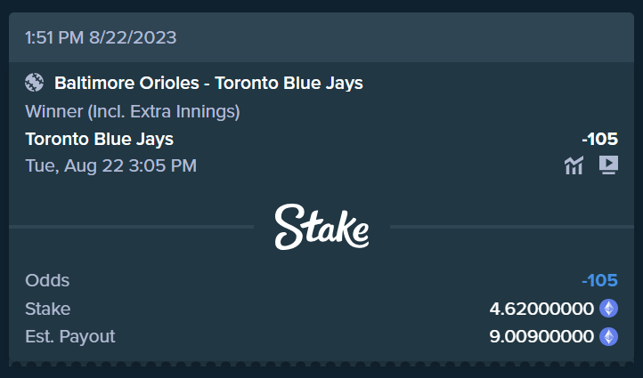 Going to be a Battle. @Bitboy_Crypto we locked you in for the Blue Jays Money Line. #MLB
