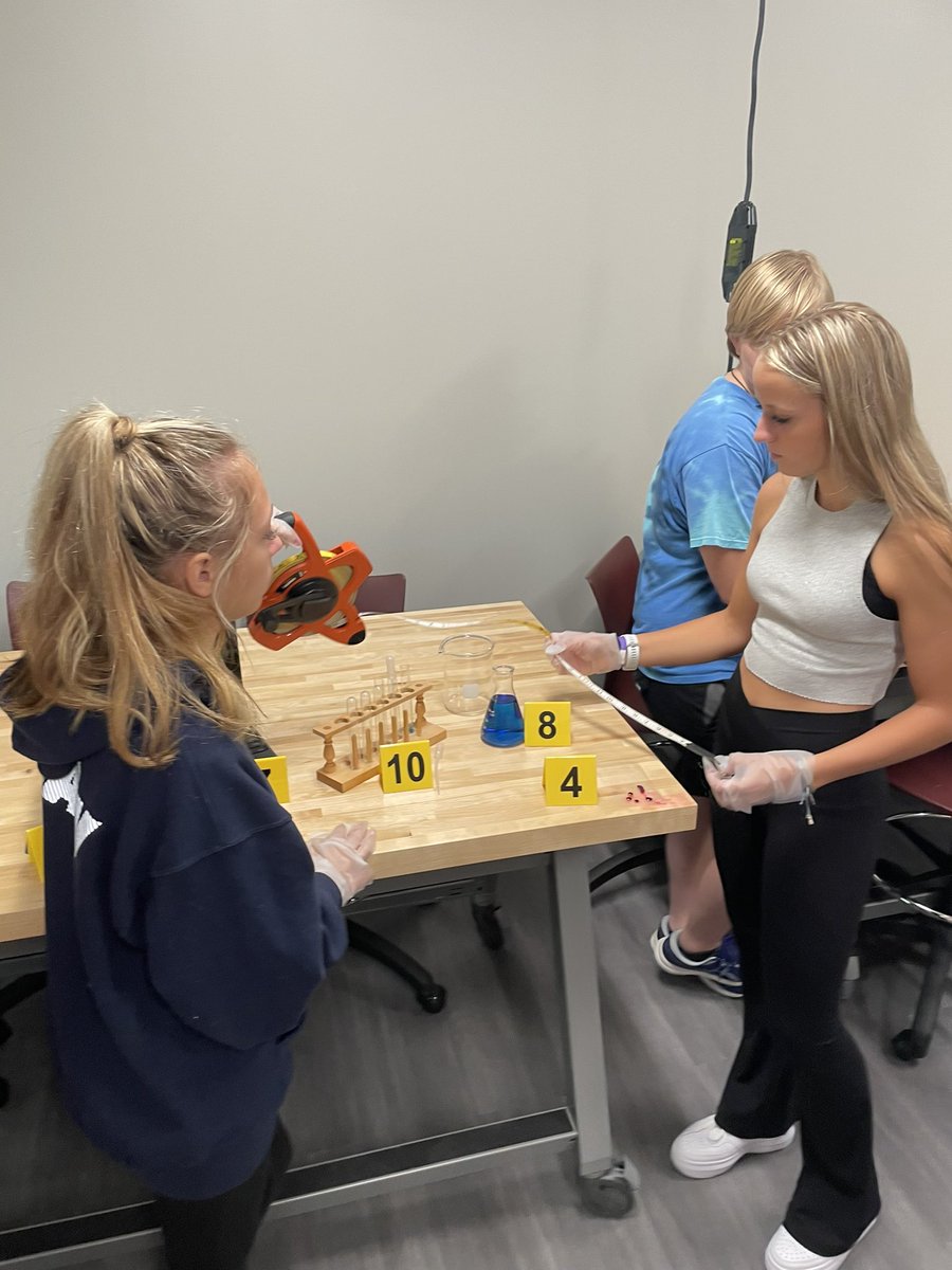 MrsMurphyRBCHS's tweet photo. Day 2 of the #AnnaGarciaCase: students documented evidence and measured the distance from the point of origin. They broke into teams and each had a role in collecting important evidence. #PLTW #PBS #PrinciplesofBiomedicalScience #RBCHS https://t.co/TJpMEqxaL3