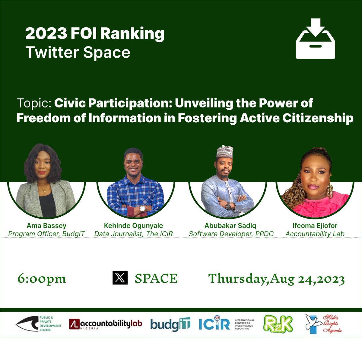 accountlabng's tweet photo. Set a reminder for our upcoming #Space!

Empowerment comes through information &amp; Knowledge is a beacon of freedom!
Be an #activecitizen seeking to shape Nigeris future.
#FreedomOfInformation 
 https://t.co/ZZ2FP3e4iy https://t.co/afxTjPosZP