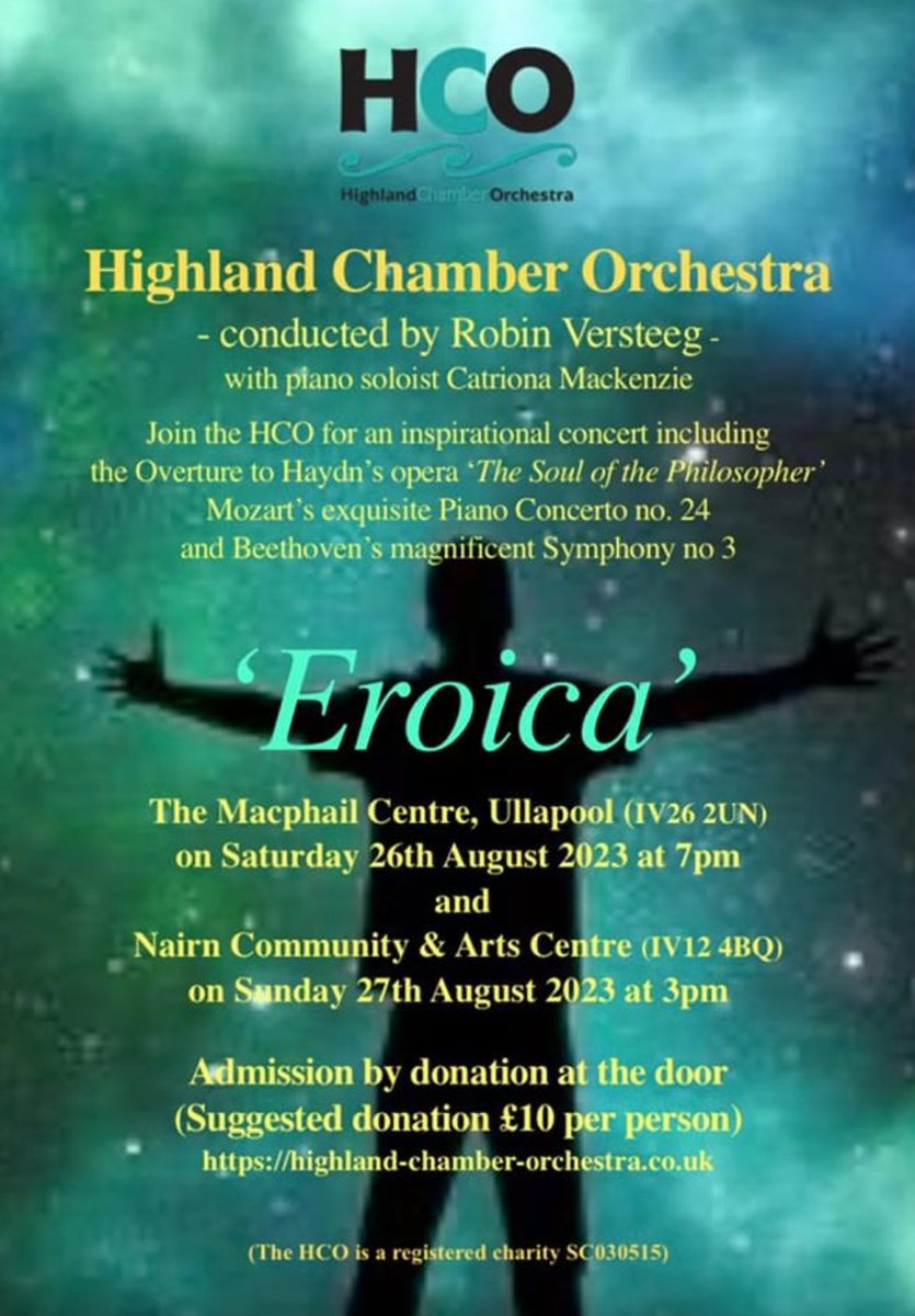 InvSymphonyOrch's tweet image. Come and join Highland Chamber Orchestra for 2 exciting concerts this weekend in Ullapool and Nairn  #Beethoven #Mozart with soloist @catrionapiano