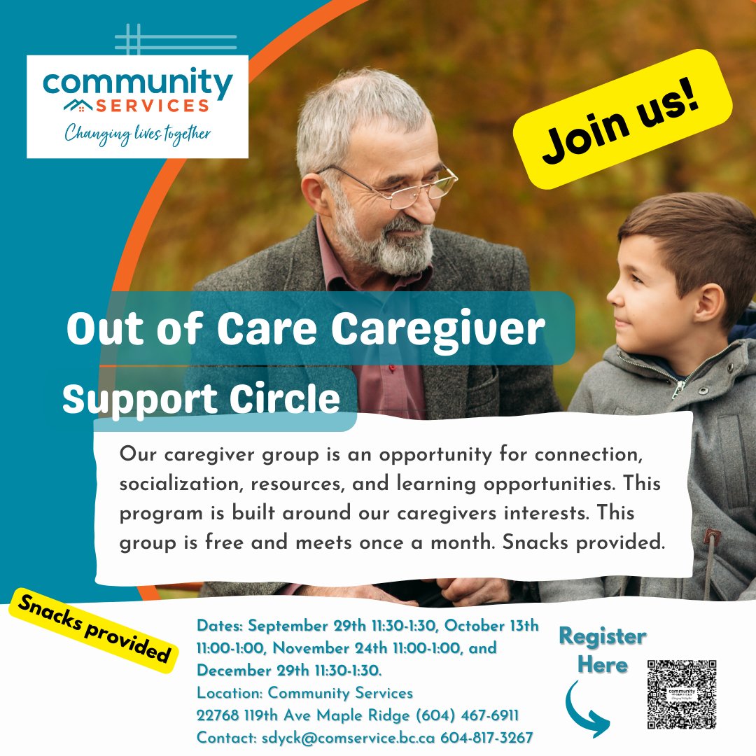 MRPMCS's tweet image. Are you an out of care caregiver looking for support and resources?
This program is built around our caregivers interests, meets once a month and is free to attend.
Snacks provided.
