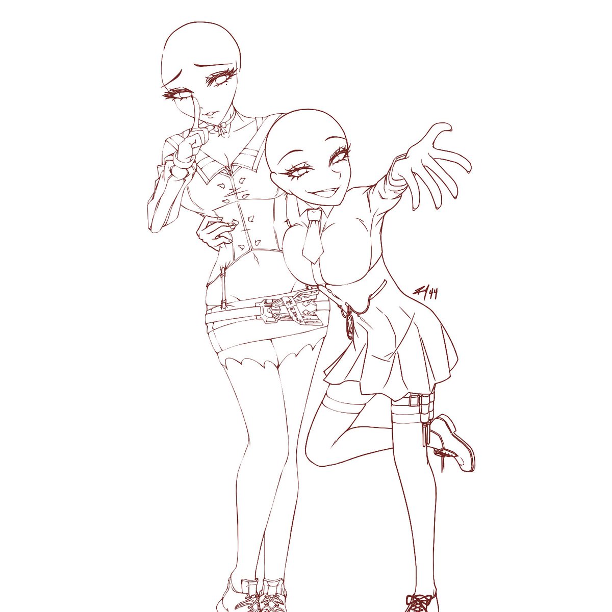Ry_044's tweet photo. WIP 1 still bald, for now

Started cleaning up Rissa (Left) as an experiment by erasing and making lines thinner and it looks way better than my normal line art (Right) https://t.co/t2OFoIkez9