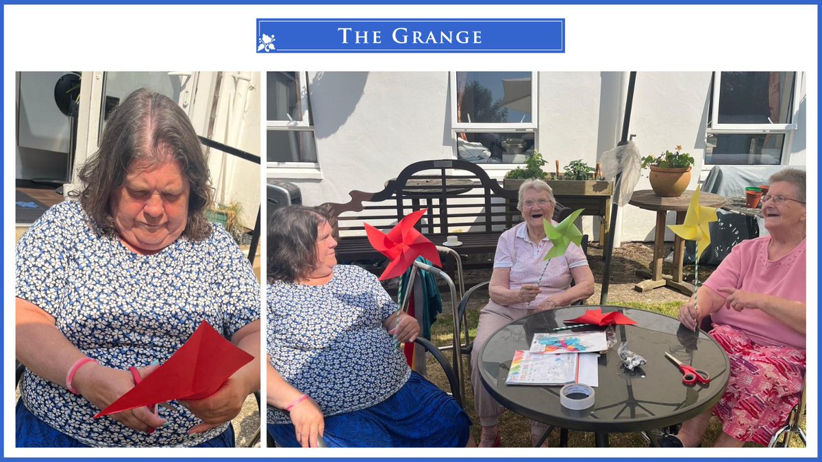 For Global Wind Day the residents made pinwheels with the help of staff. Everyone chooses a different, bright, summery colour for their pinwheel. The residents enjoyed playing with them once they were made and watching them blow in the wind.
#carehomactivities