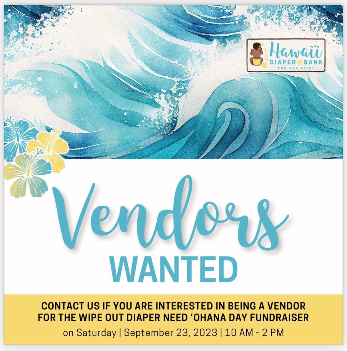 HawaiiDiaper's tweet image. 🌊🌊🌊🌊🌊🌊🌊🌊🌊🌊🌊

Still have some spots available for our upcoming Wipe Out Diaper Need event. Email info@hawaiidiaperbank.org for more info. 

#shareshareshare #hawaiidiaperbank #wipeoutdiaperneed #nonprofit #FUNdraiser