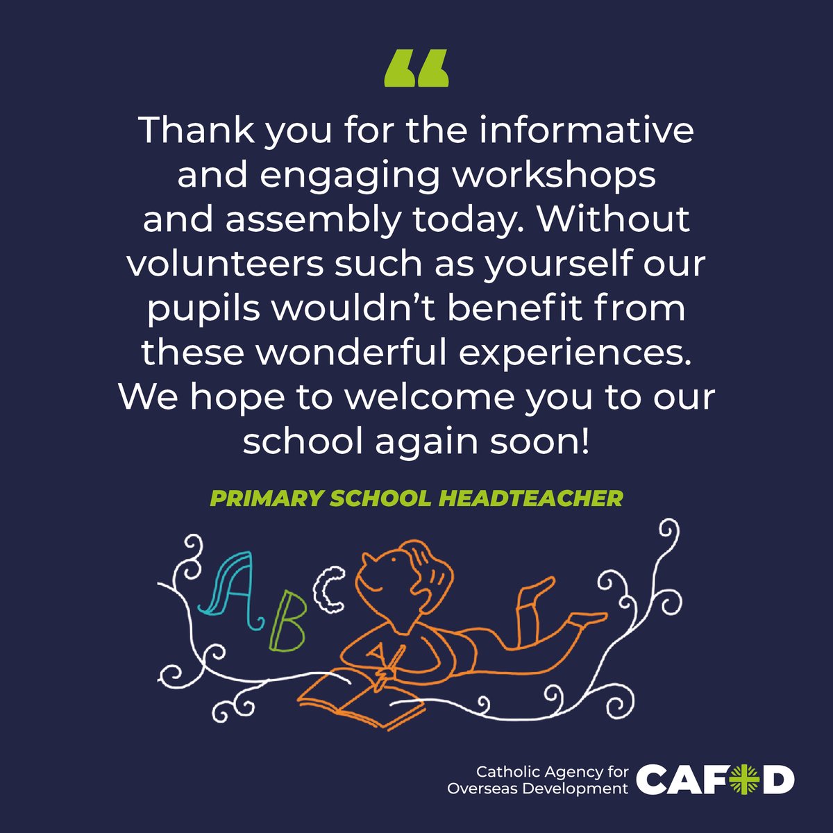 CAFODSchools's tweet photo. Our fully trained school volunteers are ready to offer engaging assemblies, workshops on Catholic Social Teaching and sessions to give children and young people an insight into CAFOD’s work.

Get in touch to find out more and book a visit 👉 schools@cafod.org.uk

#BackToSchool https://t.co/auxRJOkqo9