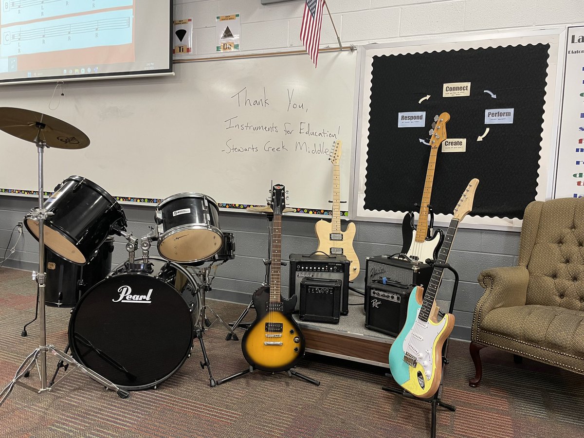 Thank you to Instruments for Education for donating these instruments to Stewarts Creek Middle! So excited for the students to crank up the amps and explore these instruments!