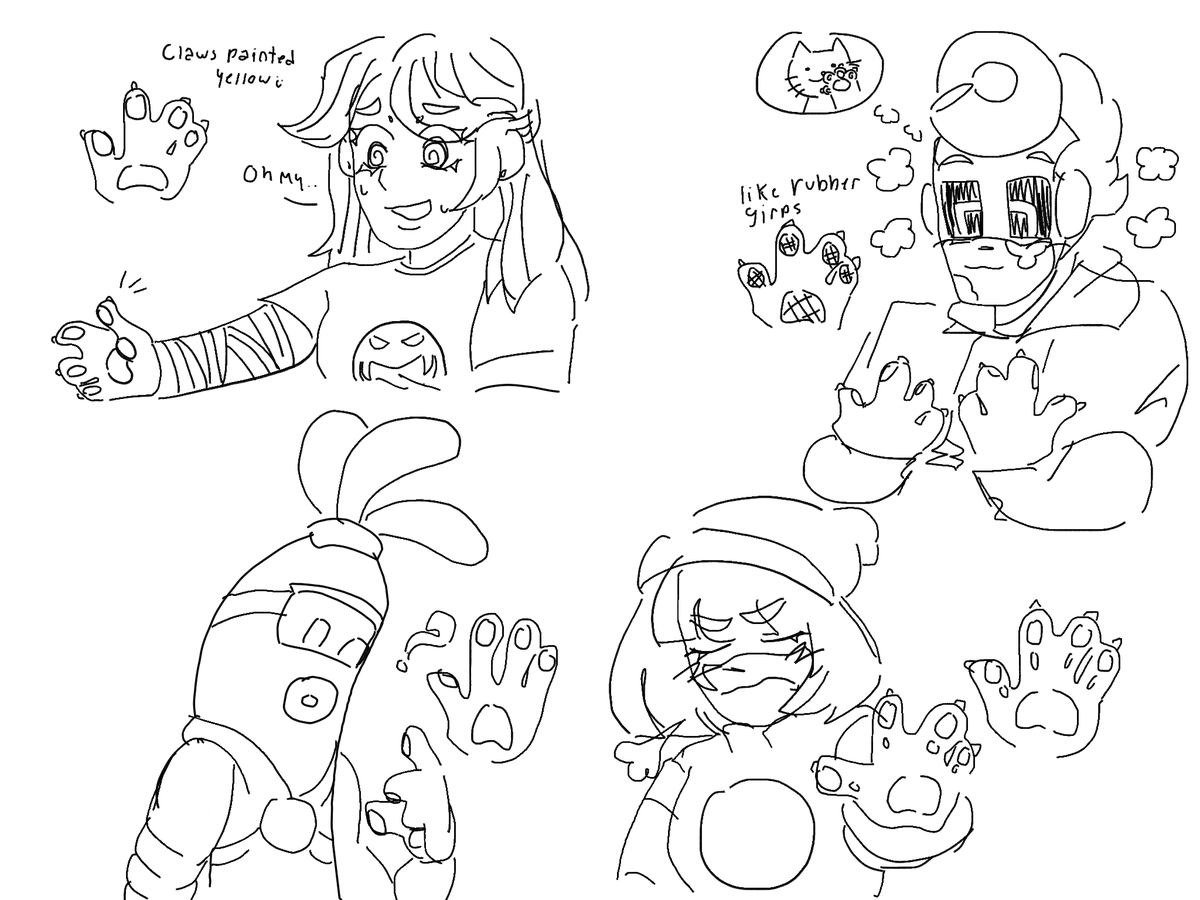 Arcadegutzzz's tweet photo. Here’s part 2!!! and my first time drawinf helix
Uhm for springtrons they’re basically rubber grips made to look like paw pads (additonally these made by mechanica so he feels included)
#ARMS #Ribbongirl #Springtron #MinMin #Helix https://t.co/JSQmfriZPT