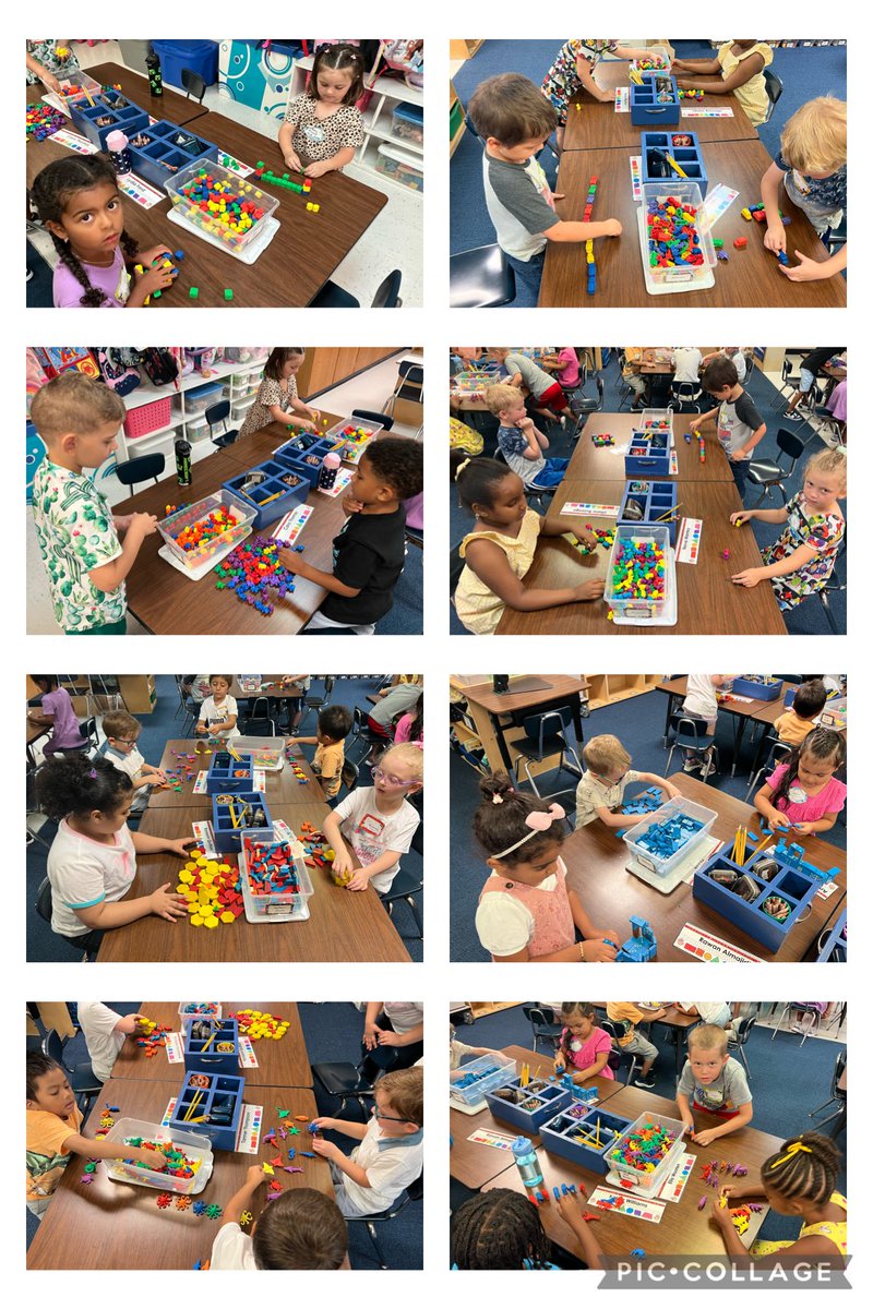 We explored some math tubs today.