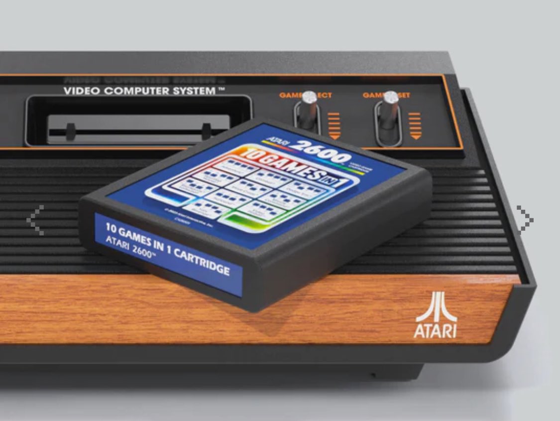 Mertallix's tweet photo. ATARI 2600+ 
-plays 2600 &amp; 7800 game cartridges 
-HDMI with widescreen mode
-10-in-1 game cartridge included 

currently available for pre-order and will ship in November 2023.
#atari #atari2600 #gamesystem #RETROGAMING #atari7800 https://t.co/kJ4Hk7wqkn