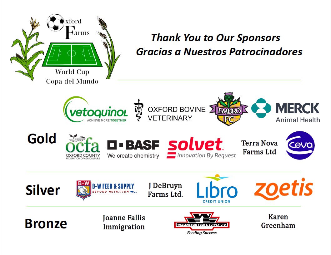 ⚽️ We have less than one week to go until the 1st Oxford Farms World Cup! ⚽️

Let’s give some recognition to all of our incredible sponsors! They have  been crucial in making this event possible.