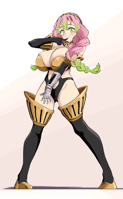 skebにてビキニアーマー蜜璃ちゃん描かせていただきました!遅くなってしまいましたがご依頼ありがとうございました全裸差分公開してます↓ 
