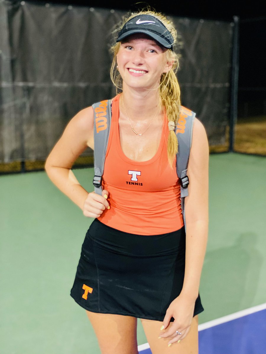 thstennis1's tweet photo. The Texas High Varsity Tennis traveled to Hallsville on Tuesday night to open up district play. What a battle this was through some very tough weather conditions. The Tigers won by the score of 10-9. It came down the last match. Elle Floyd came through with a clutch win. https://t.co/rNSKx0SEf9