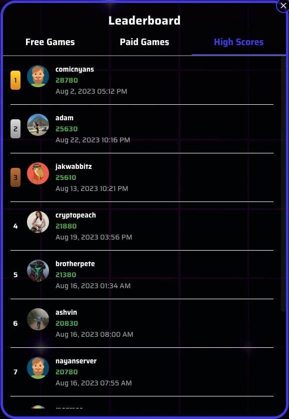 adambarlam's tweet photo. Just grabbed that #2 spot on the #DropZi leaderboard from @jakwabbitz 🕺🪩🥳
2500 $CHAIN tokens to whoever can beat my score! 👀
@RealChainGames https://t.co/KZUpdUgQyV