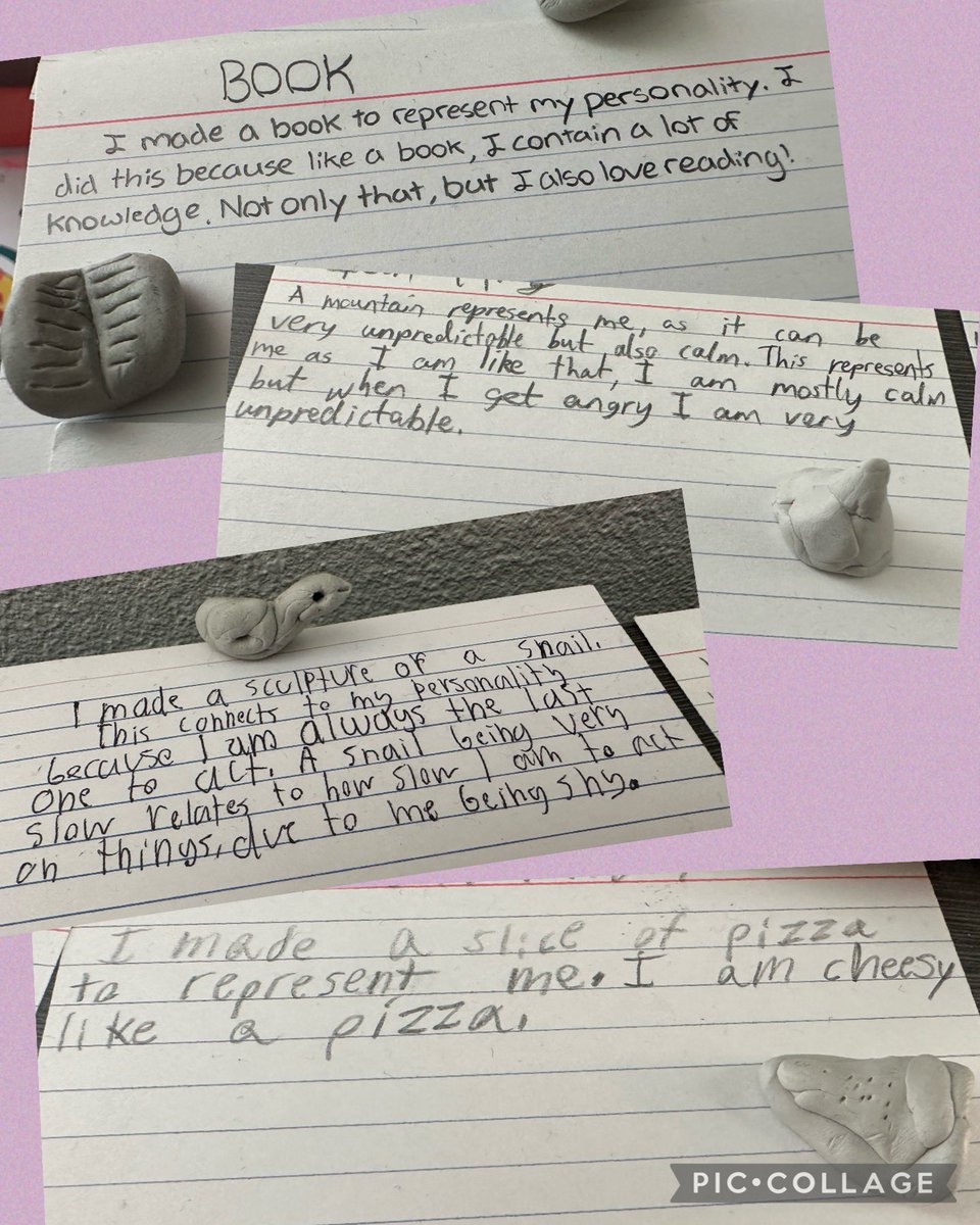 shellsdehenre's tweet photo. Students created mini sculptures to represent their personalities. This is one of my favorite ways to learn about my students. @ProsperRushing @GTProsperISD https://t.co/R5xxDAch25