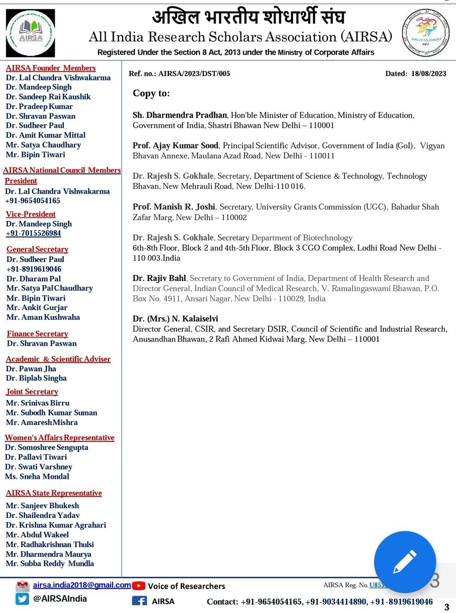 "📢 Urgent Appeal for Fellowship Disbursement 🙏Indian research scholars need your help! Most PhD candidates lack monthly fellowships, hindering innovative research. We propose tax-free credit cards to ensure timely support. Your backing can make a real difference <a href="/IndiaDST/">DSTIndia</a>