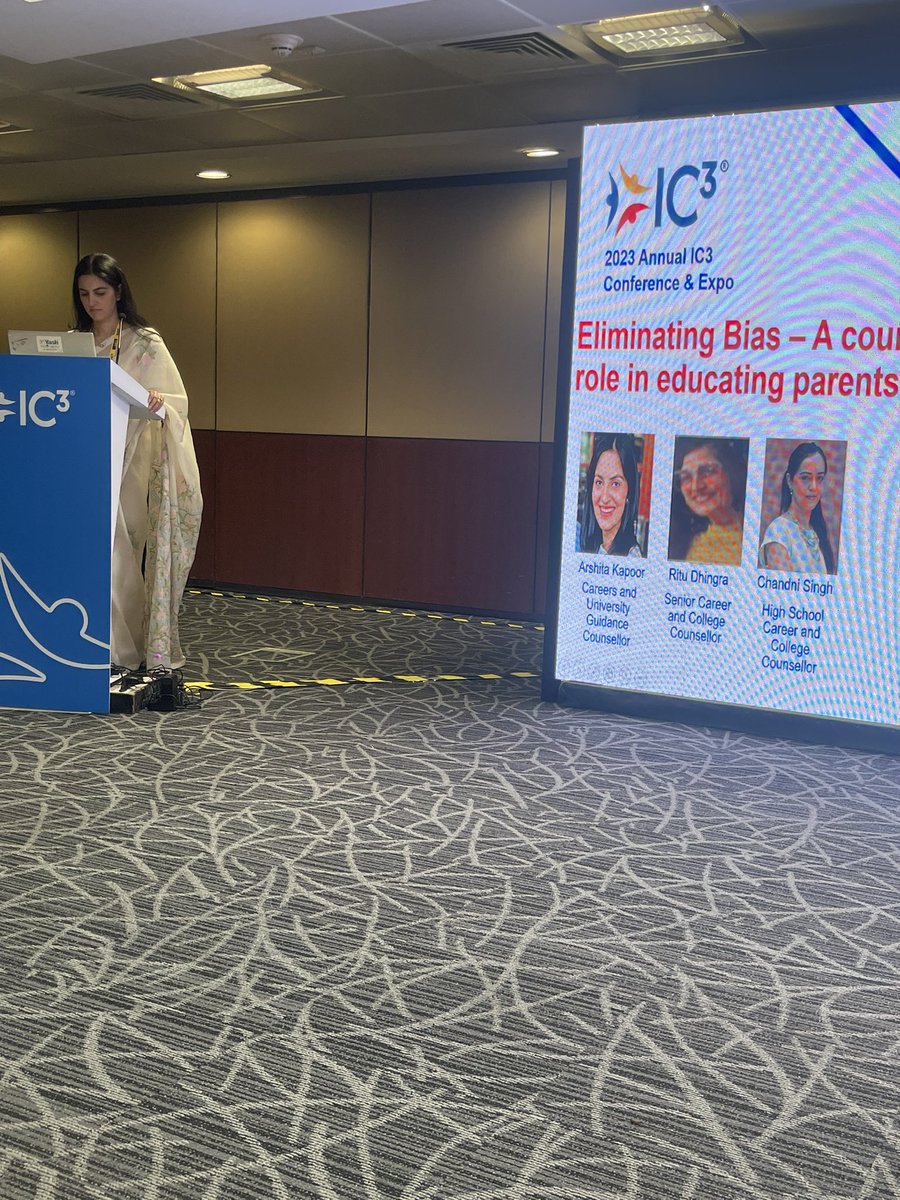 ‘ Eliminating Bias-A counsellor’s role in educating parents ‘ Arshita Kapoor, Career and guidance counsellor at #tbsdelhi speaking at the IC3 Annual Conference ! Insightful and engaging!