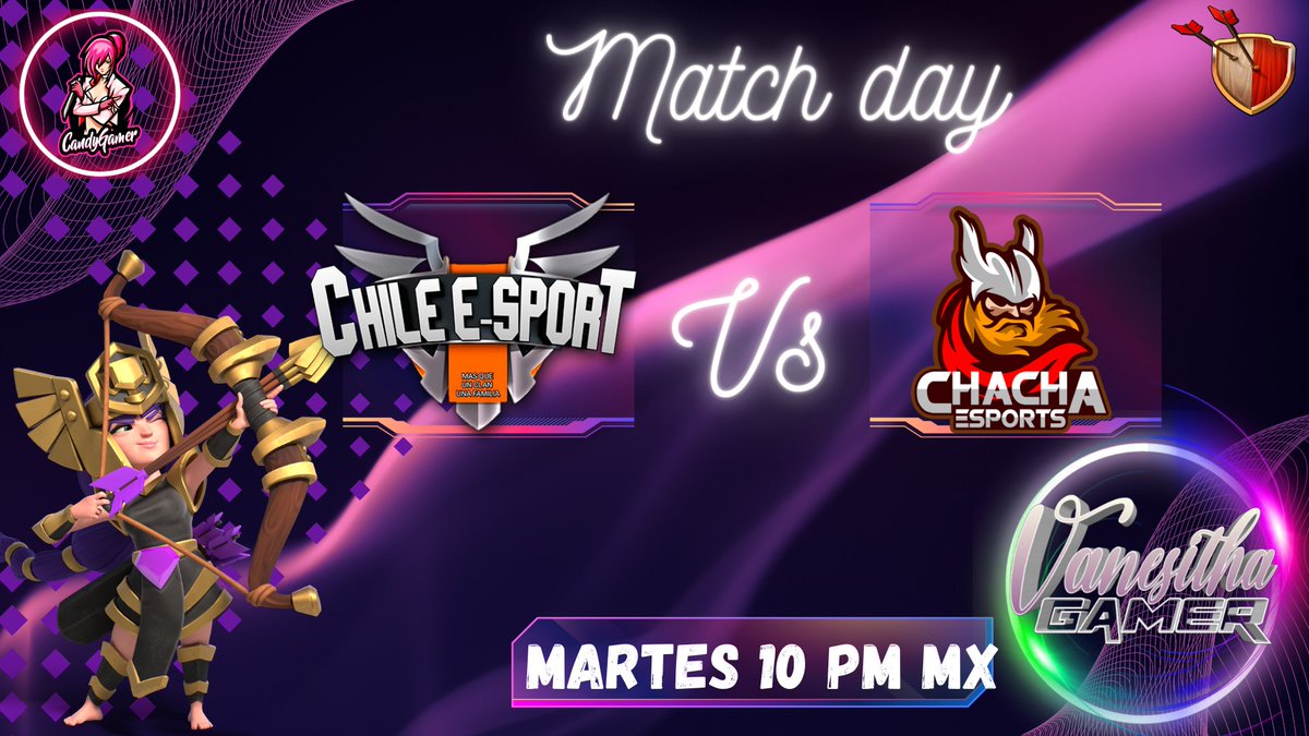 ✨EN BREVES EN EL TORNEO DE LA CANDY ✨
✅Chile E-SPORT vs CHACHA ESPORTS

REDES SOCIALES
✨VANESITHA GAMER✨
💙Facebook 
facebook.com/VanesithaDePaz… 
💜Twicht twitch.tv/vanesithagamer