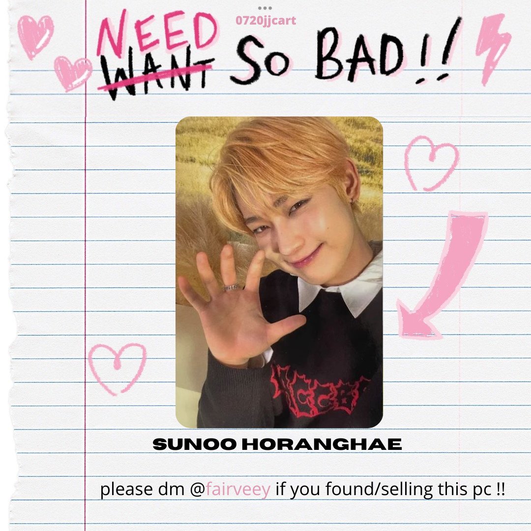 fairveey's tweet photo. wtb lfs ph .ᐟ
🗯️ sunoo horanghae

⤷ preferably tingi
⤷ on hand
⤷ mint condi
⤷ will take the lowest offer, x to op
⤷ reply/dm me your offer

# sunoo enhypen manifesto trading card special sunoo rawr photocard https://t.co/3BvhFO0AvT