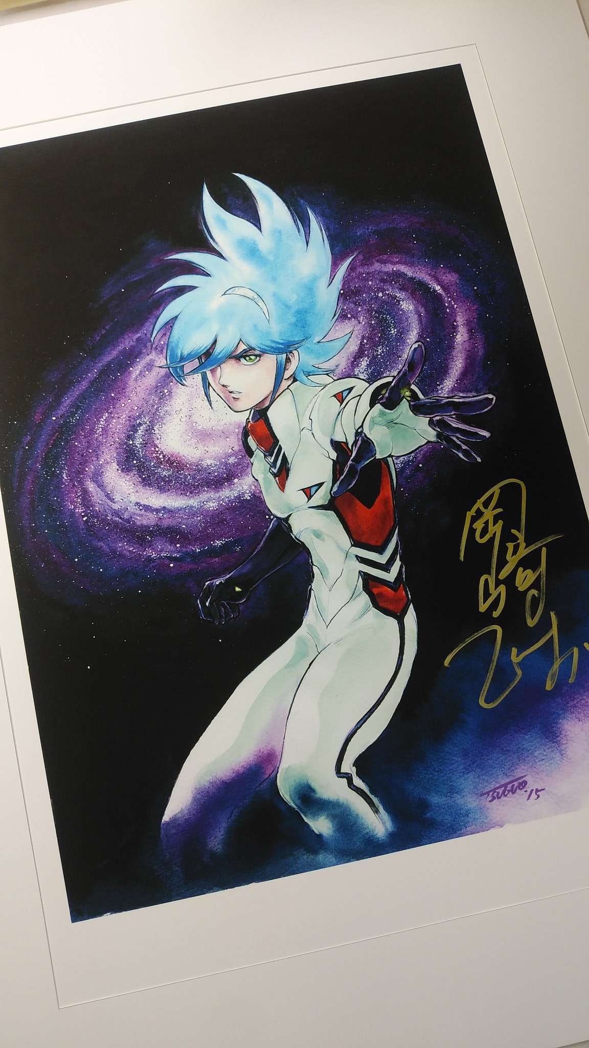 鬼頭莫宏　IKKI 直筆サイン　直筆イラスト色紙　貴重　IKKIフェス　2013 鬼頭莫宏 直筆サイン入りカラー複製イラスト「なるたる」
