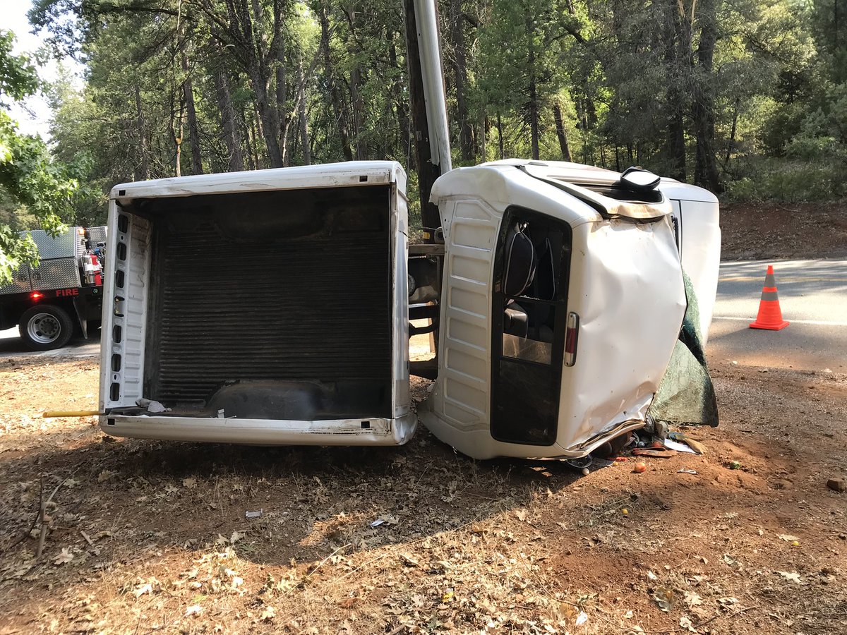 PCP_FIRE's tweet image. Peardale-Chicago Park Fire responded to a vehicle into a power pole on Hwy 174 at Bass Trail. One patient was transported by Sierra Nevada Ambulance. Ophir Hill Fire also responded. #PCPFire #OphirHillFire #CHP #NevadaCounty