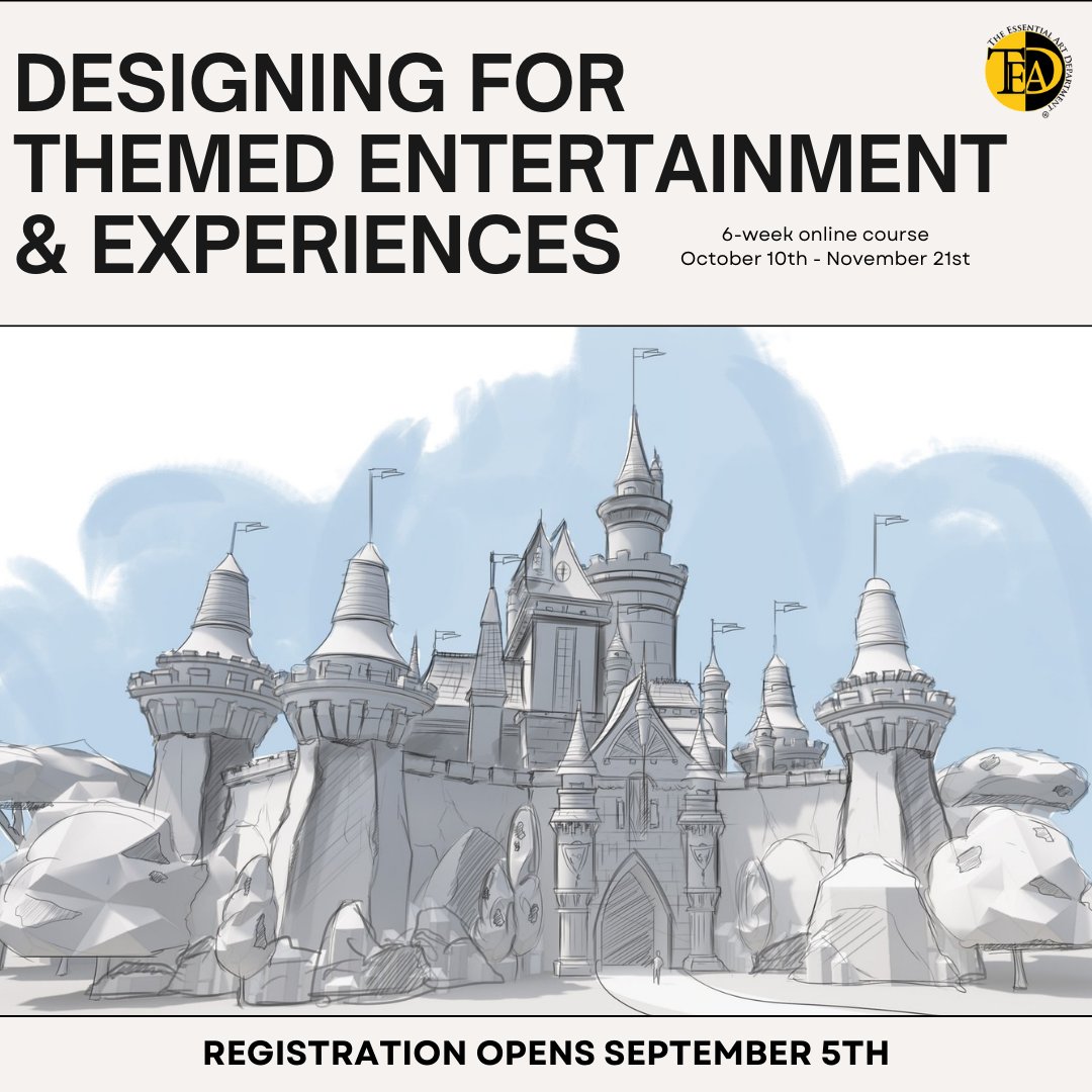 Our Designing for Themed Entertainment & Experiences class is returning this Fall! Join instructor @Justin_Martin23 for this 6-week online class and unlock your creativity!

Registration opens September 5th! Stay tuned for more details! #ThemedEntertainment #ExperienceDesign