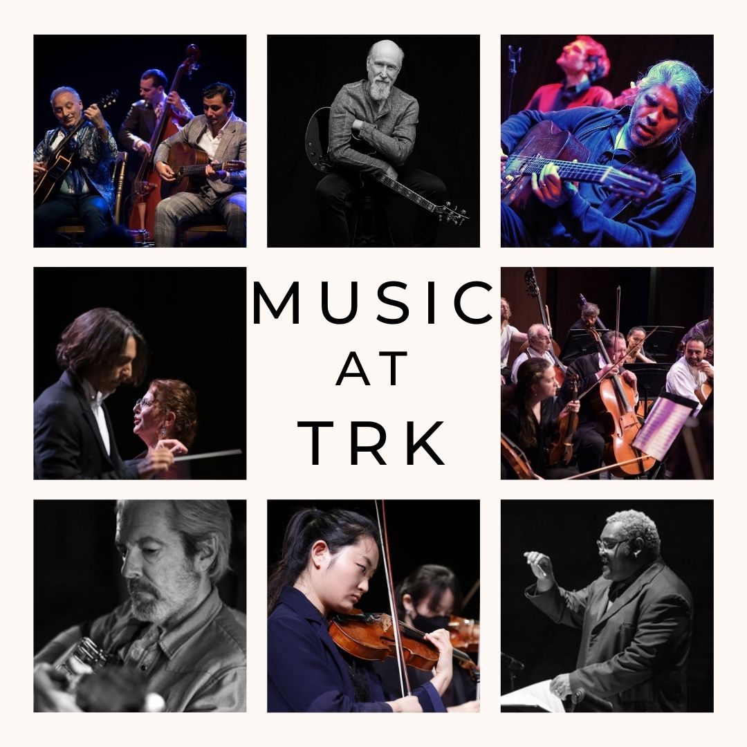 Here's our music lineup for fall 2023, with more amazing talent to come in 2024!

🎼 <a href="/GMCLA/">Gay Men’s Chorus of Los Angeles</a> (September 29)
🎼 <a href="/LAV_Orchestra/">Los Angeles Virtuosi Orchestra</a> (October 20)
🎼 Dorado Schmitt's Django Festival Allstars (November 30)
 
🎟️TRK.US.COM