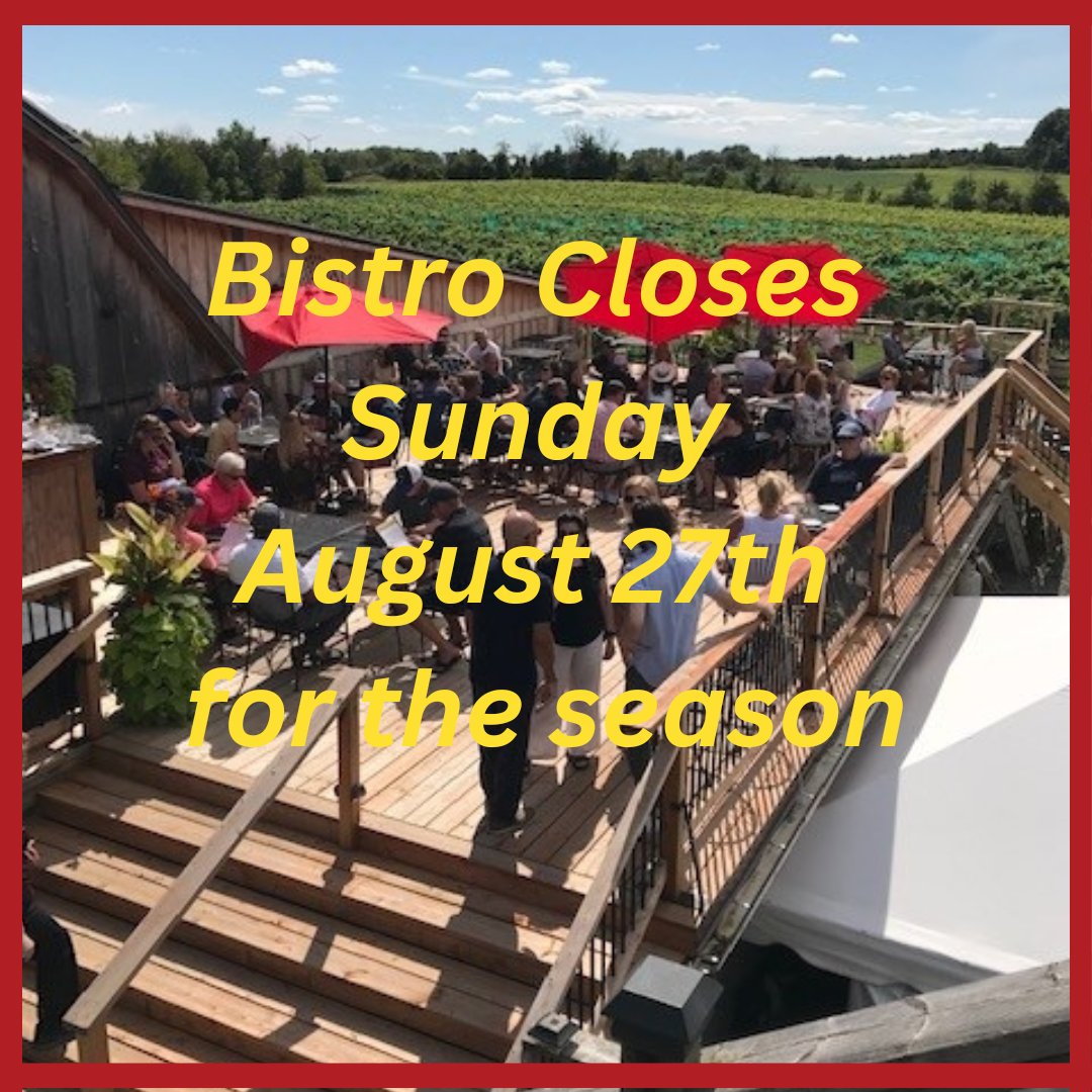 Wow! Can you believe it's almost the end of summer. Just a head ups that our Bistro Deck Closes for the Season this weekend! Walk-ins available Sat/Sun 11-2:30pm. No Reservations Needed. . . . #calamuswines #wine #niagarabenchlands #niagarabenchland #winetasting #thewineboys