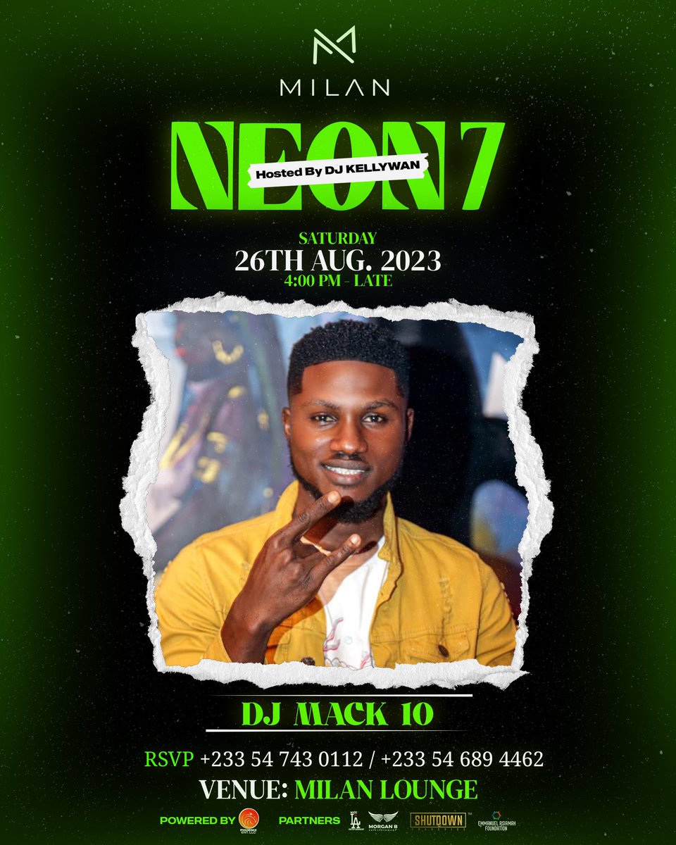 Neon7 is for the culture.from sunyani’s biggest influence to Accra’s night life president.Everyone pulling up for the culture. Kumasi rise to the occasion. @djkellywan holding the city down . #Neon7 @DJLamarGh @djwallpapergh @Djmack10  @kelvyndJ  #PartyForThePeople @MilanLoungeGh