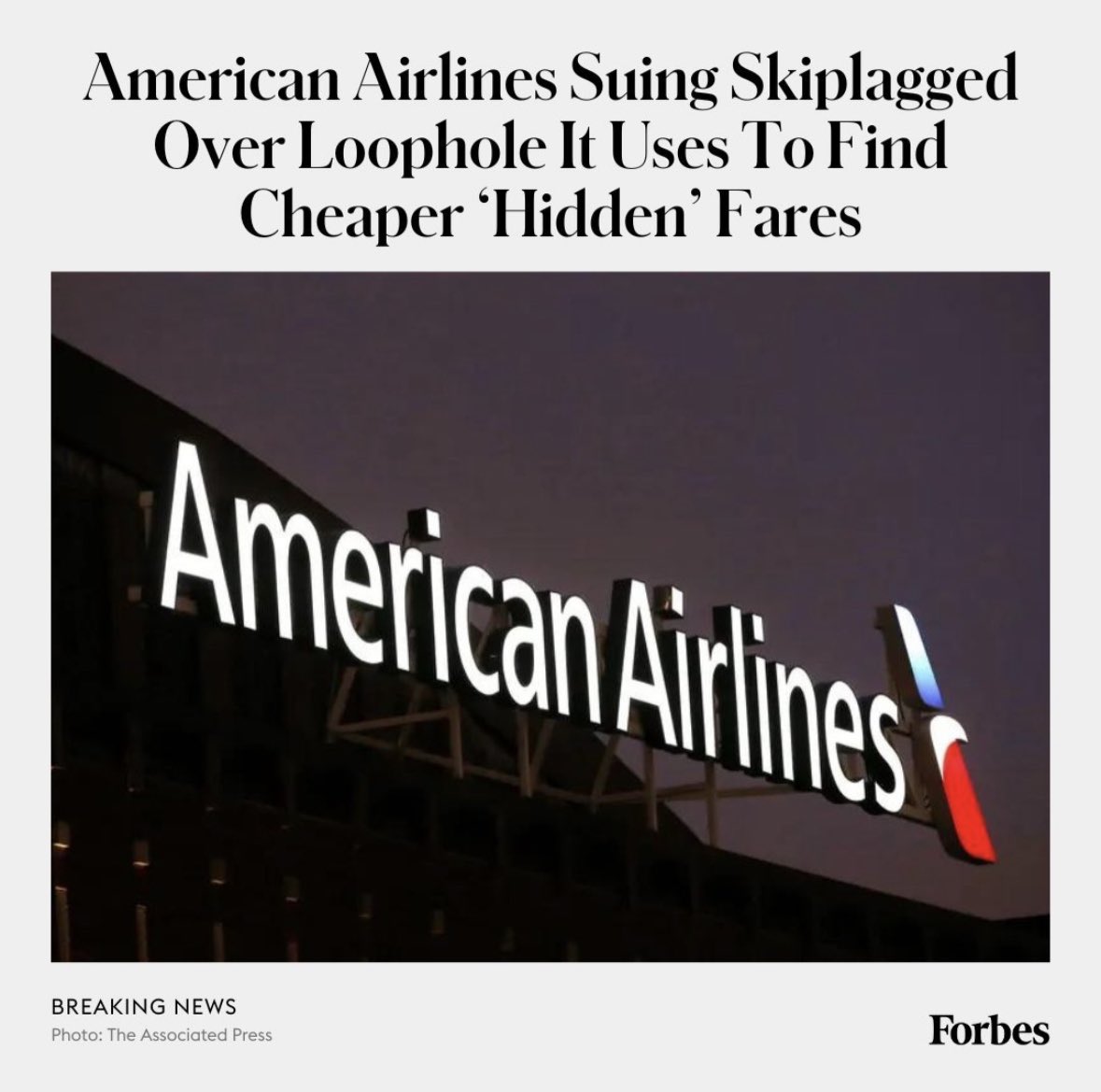 Thowbiy's tweet photo. Skiplagged helps you get cheaper flights  by booking tickets where your final destination is your layover. Genius. https://t.co/PQTXpdVNGG
