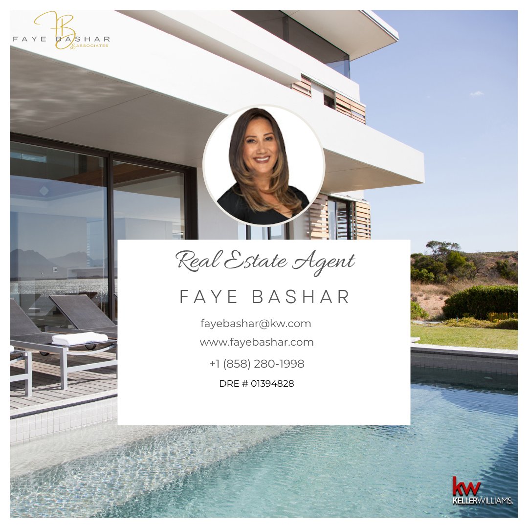 bashar_faye's tweet image. Discover Your Perfect Home 🏡
Faye Bashar | Keller Williams Realty
DRE # 01394828
📲 (858) 280-1998
📧 fayebashar@kw.com
#NorthCountySD #DelMarRealEstate #LaJollaRealEstate #CarmelValleyHomes #LaJollaHomes #SanDiegoHomes #LuxuryLiving #OceanViews