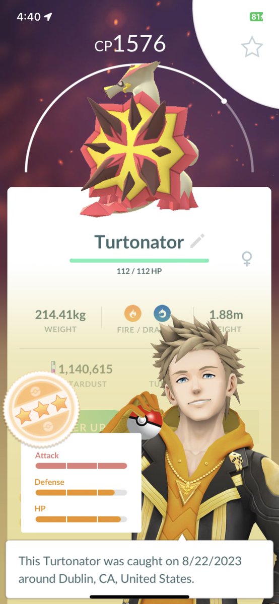 Samuel_0ak's tweet photo. Slacking a bit but finally got my dex entry for Turtonator 😅

#PokemonGO #Pokedex #Samuel0ak https://t.co/oQXPRpeJJc