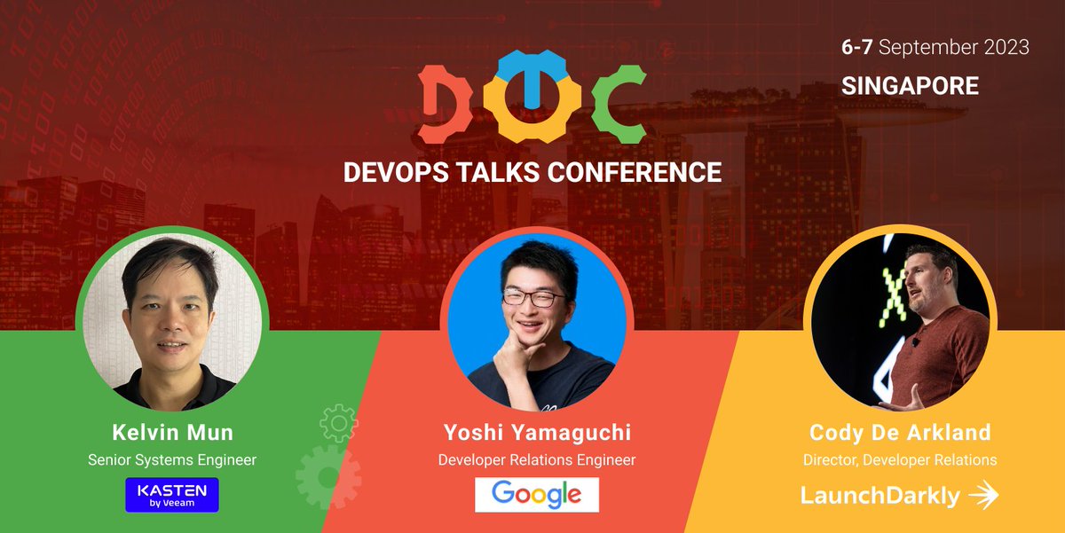 DevOpsTalks's tweet image. Honoured to have Kelvin Mun - Snr Systems Engineer APJ @kastenhq, Yoshi Yamaguchi- Snr Developer Relations Engineer at @Google & Cody De Arkland - Head of Developer Relations at @LaunchDarkly join us when DOTC SG returns 6th -7th Sept 23.
devops.talksplus.com/singapore/agen…