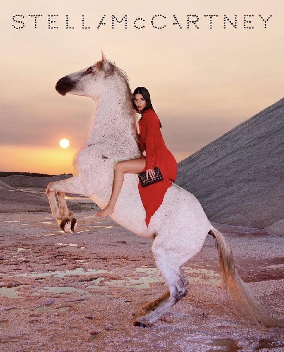 thesoftestaura's tweet photo. kendall jenner behind the scenes doing her own stunts for the stella mccartney winter 2023 campaign shoot https://t.co/DNLEtLXENB