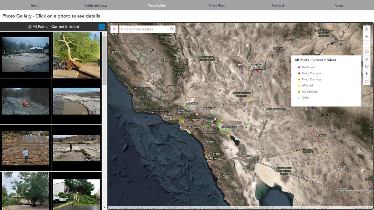 The @GISCorps #PhotoMappers volunteers have mapped photos and videos of TS #Hilary to help response agencies understand the impacts.
Access the photo gallery and feature service in the Experience Builder app:
experience.arcgis.com/experience/d61… @napsgfoundation @CEDRdigital